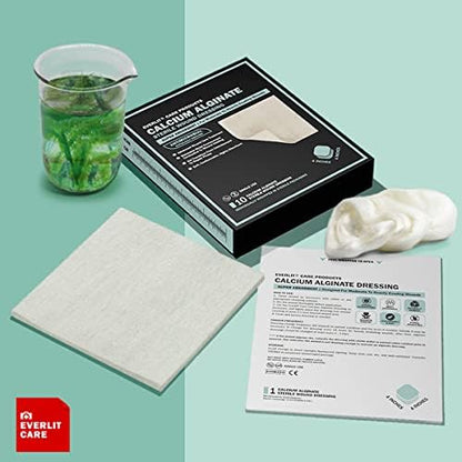 EVERLIT authentic USA imported medical supplies box detailing the premium absorption features for heavy drainage wounds.