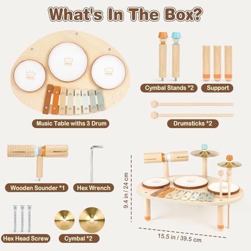 Vanplay child safe eco friendly non toxic wooden musical toy overhead view