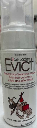 Lice Ladies 4 Ounce Evict Mousse bottle for enzyme-based lice treatment.