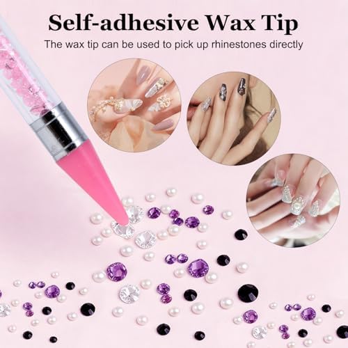 Rhinestone applicator tool set inside clear storage box