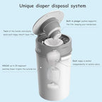 Bellababy diaper bin showing open lid mechanism