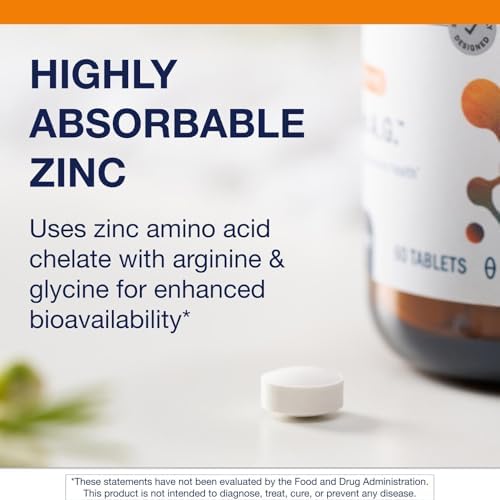 Metagenics Zinc AG non GMO gluten free vegetarian tablets supplement facts