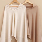 Konssy beige nursing poncho showing 360-degree coverage design