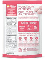 Happy Baby Organics freeze dried Greek yogurt drops for crawling babies packaging closeup