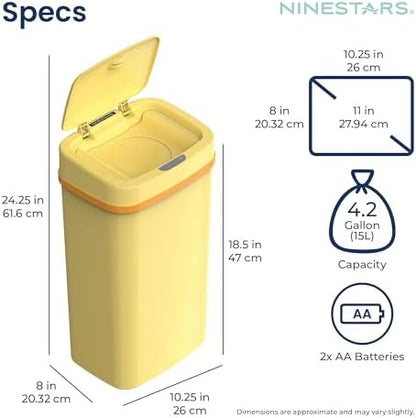 Top view of Ninestars 16 Liter waste container