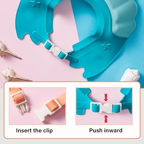 Blue whale cartoon shower cap for toddlers aged zero to nine years old