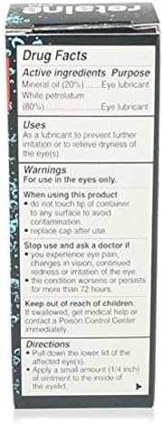 Retaine PM preservative free eye lubricant tube and box showing ingredients and 5 gram size.