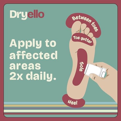 Compact travel ready packaging of Dryello imported USA foot care product for active individuals.
