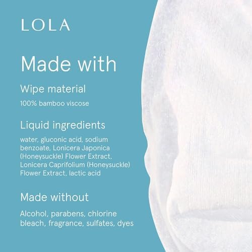 LOLA hypoallergenic feminine wipes pouch for sensitive skin use.