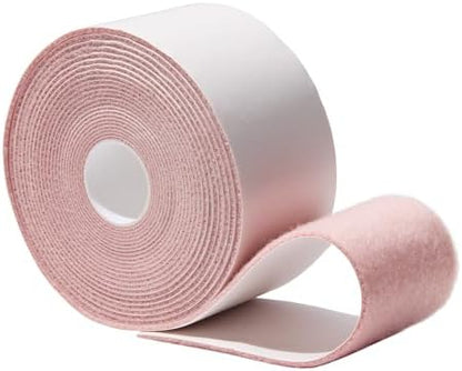 Two rolls of white plush moleskin tape showing the 2 inch width for custom cutting.