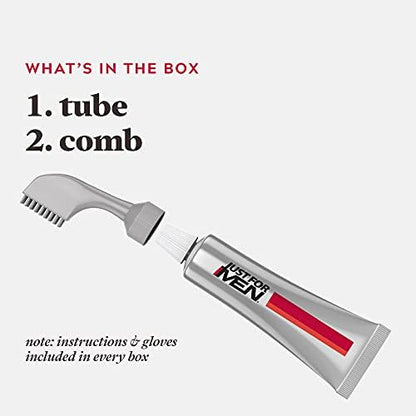 Side panel of Just For Men Autostop hair dye pack detailing the ten minute application instructions