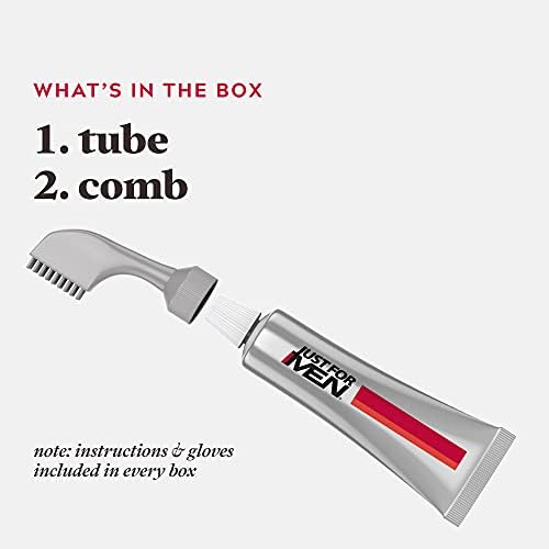 Close-up of the patented auto-stop comb applicator attached to the pre-mixed hair dye tube for targeted gray hair coverage.