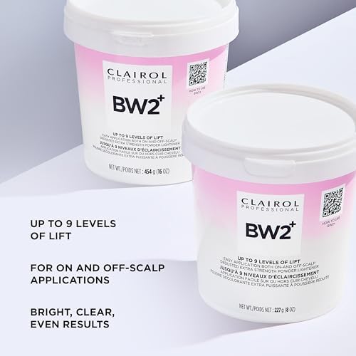 Clairol Professional 9 levels of lift hair bleaching results graphic