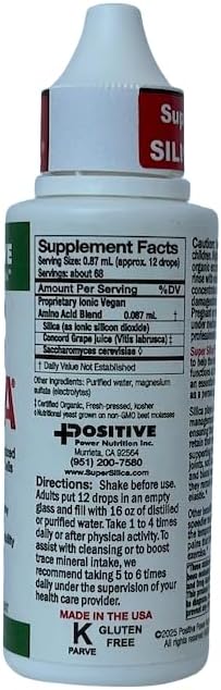 Positive Power Nutritionals Super Silica dietary supplement 2 fluid ounce bottle