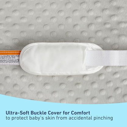 Graco changing pad with soft fabric cover and safety strap