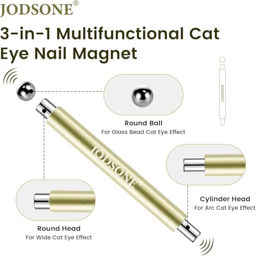 Three magnetic heads of Jodsone nail art tool including ball and cylinder
