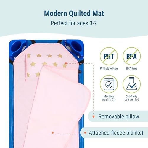 Toddler sleeping on Wildkin modern nap mat