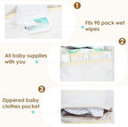 Modakids waterproof mini diaper bag displayed with stroller straps attached