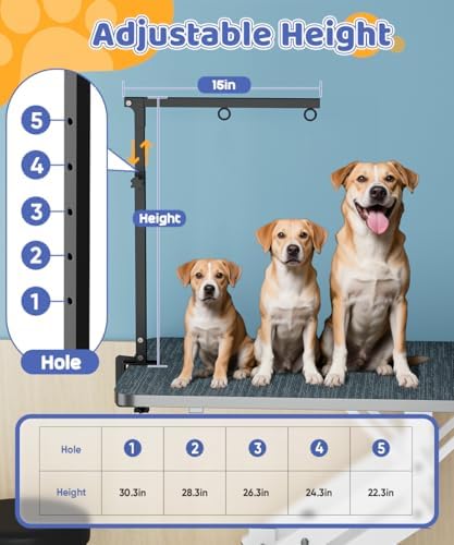 Artibear dog grooming arm height adjustment features