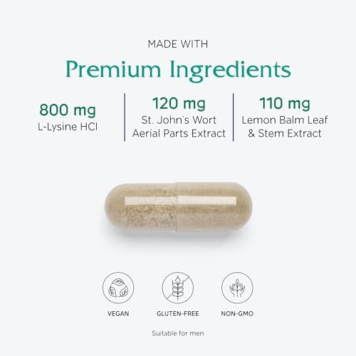 Close up view of the product cap and safety seal on Vitanica Lysine Extra