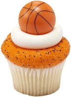 Food safe basketball cake toppers on display