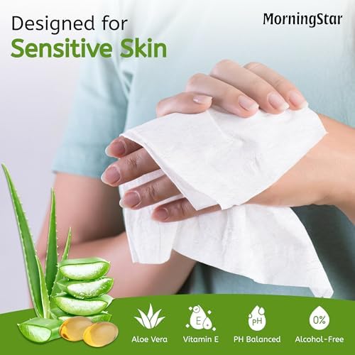MedStar Morning Star extra large disposable washcloths package showcasing the nine by twelve inch size indicator