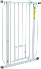 Built in small pet door open on carlson safety gate