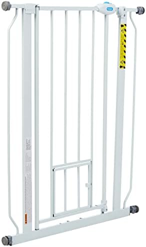 Built in small pet door open on carlson safety gate