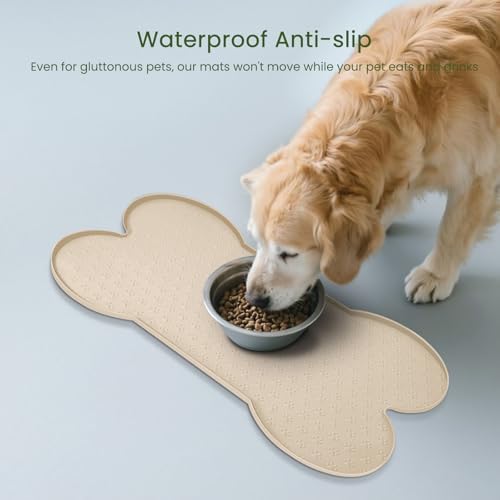 Flexible beige PWTAA pet mat being washed