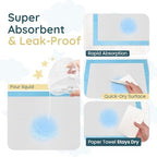 Infant lying on deployed disposable changing mat