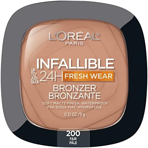 L'Oreal Paris Infallible Soft Matte Bronzer Fair front view packaging for a sun-kissed glow.