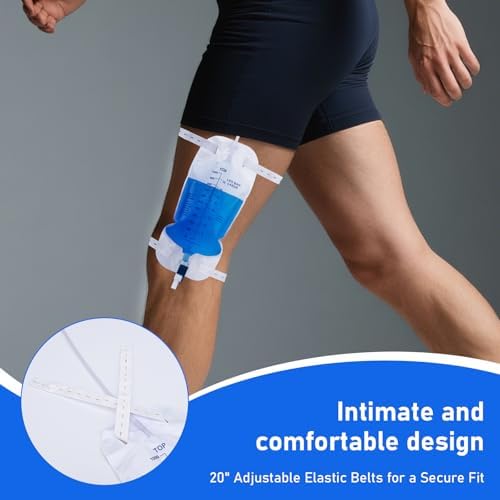 Adjustable cloth straps for securing the catheter leg bag