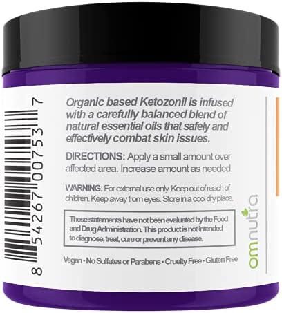 OmNutra Ketozonil dermal defense cream packaging detailing topical application guidelines