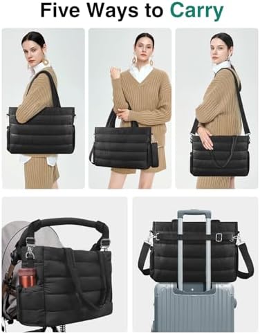 Kubya quilted diaper bag showing large internal capacity