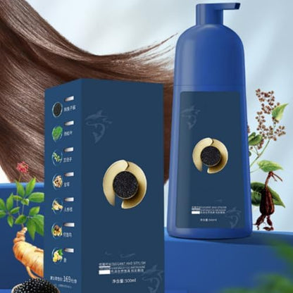 Back label of plant based hair dye shampoo showing instructions and ingredients list