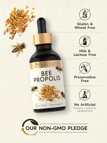 Close up view of the five to one concentrated bee propolis liquid formula
