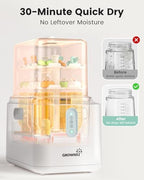 Side profile of Grownsy baby bottle sterilizer and dryer