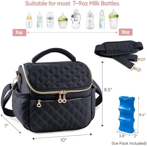 Sfybyheart breastmilk storage bag with included contoured ice pack.