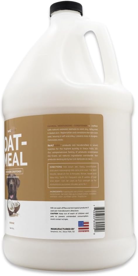 Bark2Basics Oatmeal Moisturizing Dog Conditioner concentrated formula label details