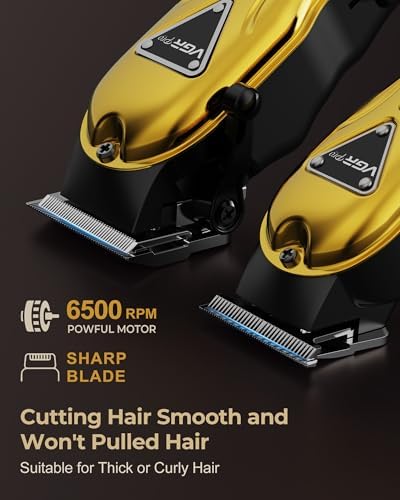 VGRPRO gold grooming kit showing guide combs and USB Type C charging cable