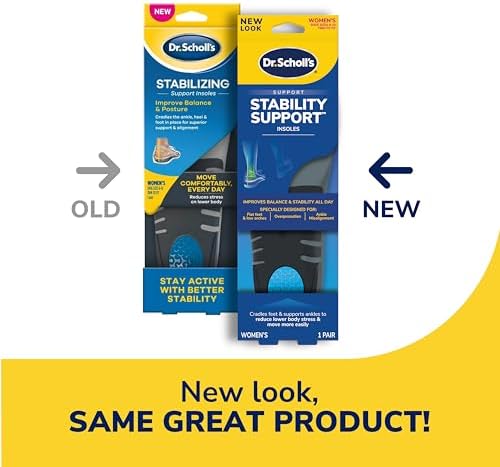 Dr. Scholl's women's flat feet inserts displaying the gray motion control stabilizing shell