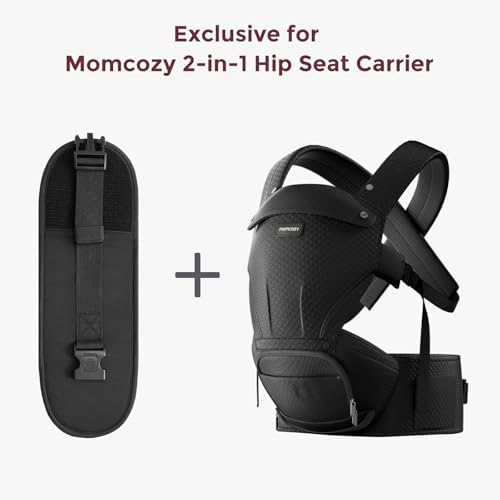 Plus size parent using Momcozy hip carrier with extender