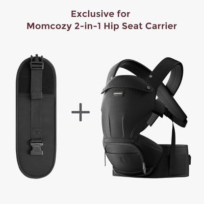Plus size parent using Momcozy hip carrier with extender