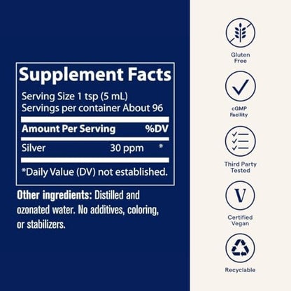 Trace Minerals Colloidal Silver authentic imported wellness supplement packaging