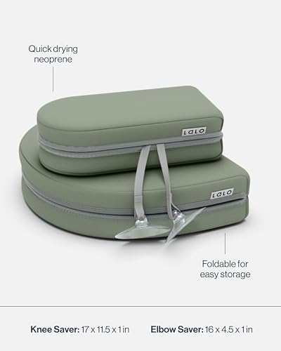 Folded premium neoprene Lalo bath kneeler showing compact storage feature.