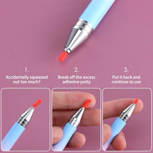 Close up of rhinestone picker tool wax tip