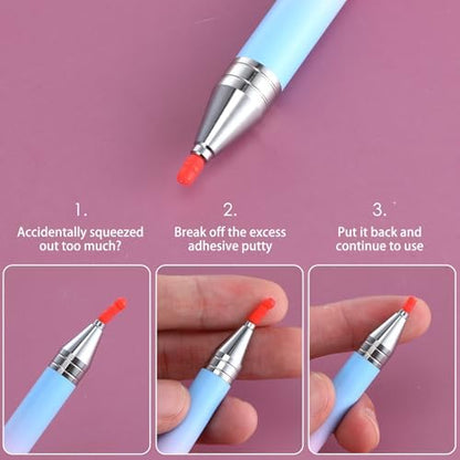 Close up of rhinestone picker tool wax tip