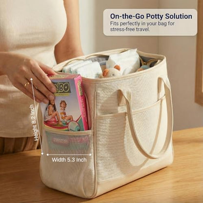 Travel Potty Seat for Toddlers - Inflatable Portable Toilet Kids Chair, Foldable Compact Lightweight Potty for Camping Road Trips, Outdoor Car Travel, Holds 66 lbs and 20 Durable Disposable Bags - Image 4