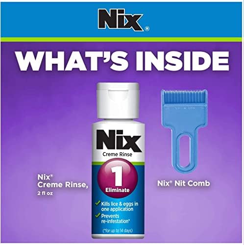 Back label of Nix Lice Treatment showing drug facts and instructions