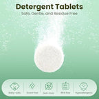 Authentic USA imported baby bottle cleaner tablets demonstrating universal appliance compatibility.